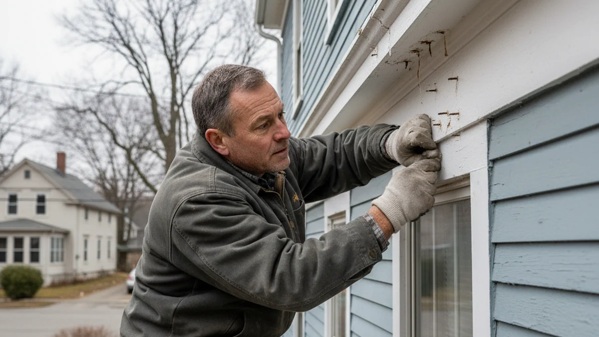 Fascia board assessment before gutter installation Lawrence Massachusetts Essex County ice dam rot check Merrimack Valley